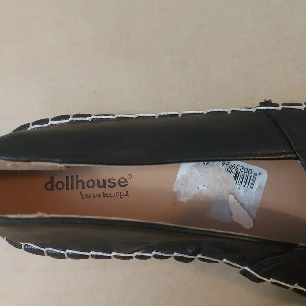 Dollhouse Selfie Black Faux Leather Slip On Espadrille 8.5 Comfy Shoes Footwear